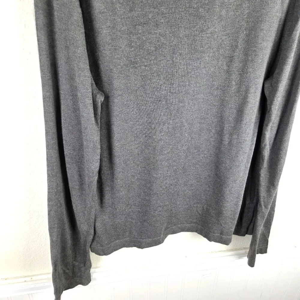 Men's Banana Republic Gray and Purple Argyle Silk Cashmere Blend Sweater SZ Med